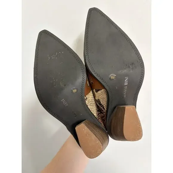 Gianni Bini Maerren Snake Print Leather Western Mule Pointed Toe Size 8 - Picture 4 of 5